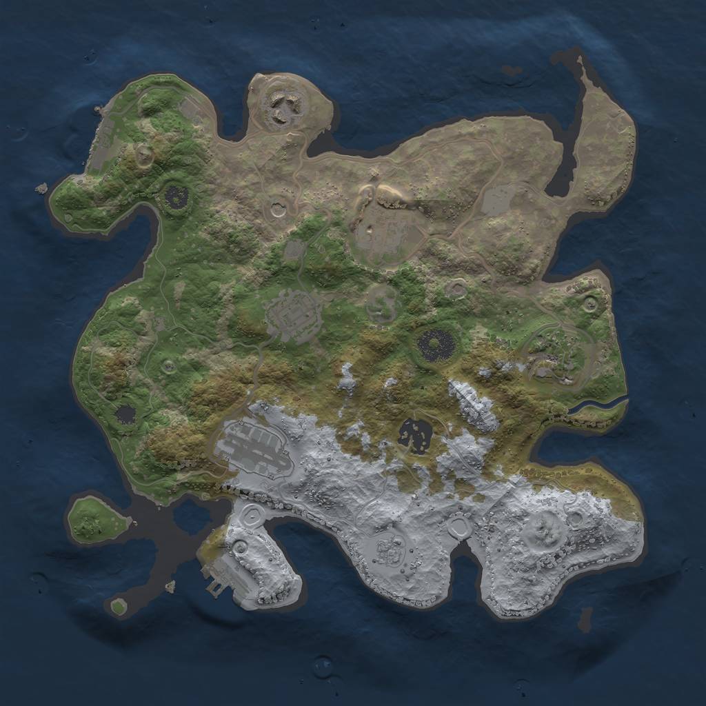 Rust Map: Procedural Map, Size: 3000, Seed: 13784, 15 Monuments