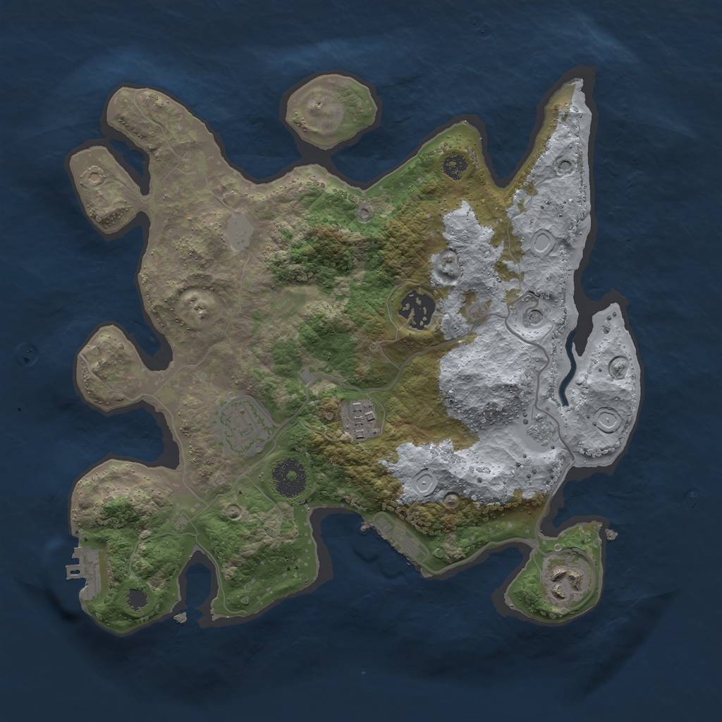 Rust Map: Procedural Map, Size: 3000, Seed: 4979, 11 Monuments