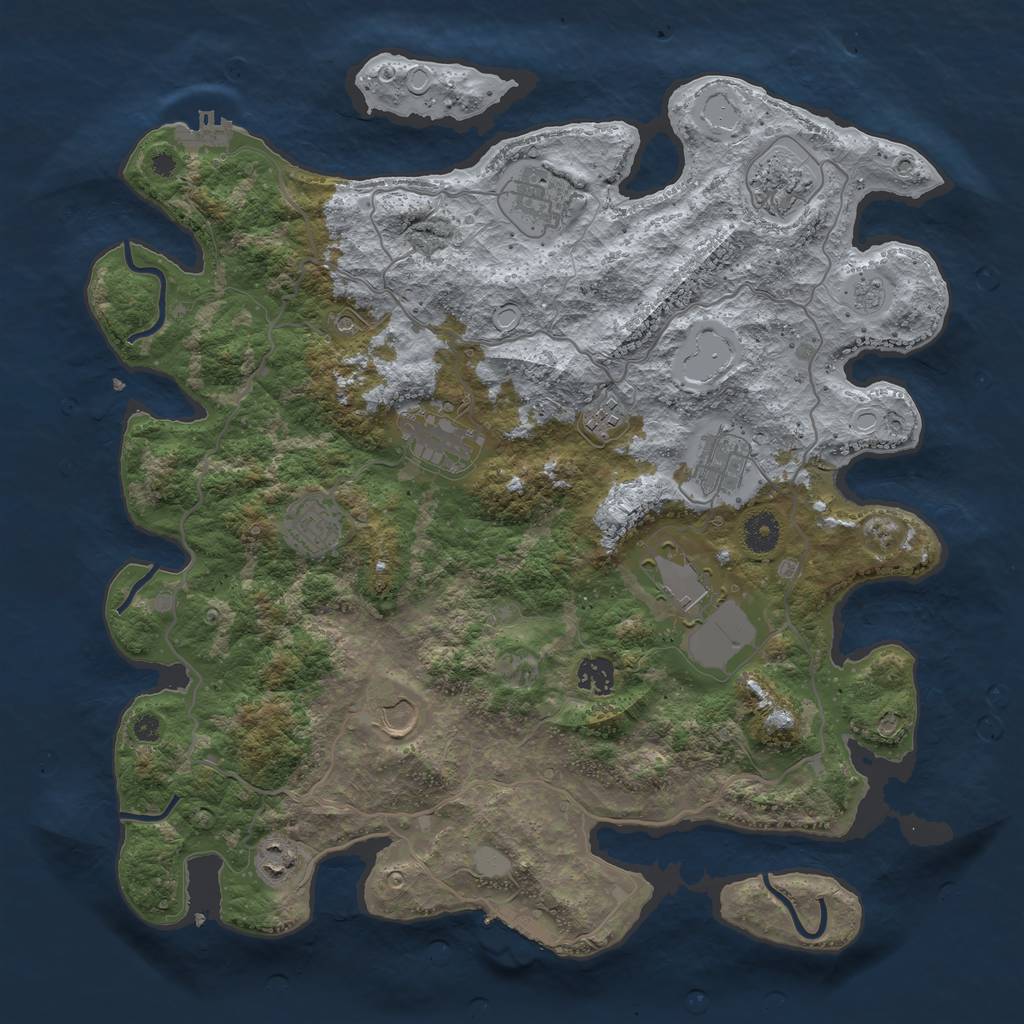 Rust Map: Procedural Map, Size: 4000, Seed: 1310747627, 19 Monuments