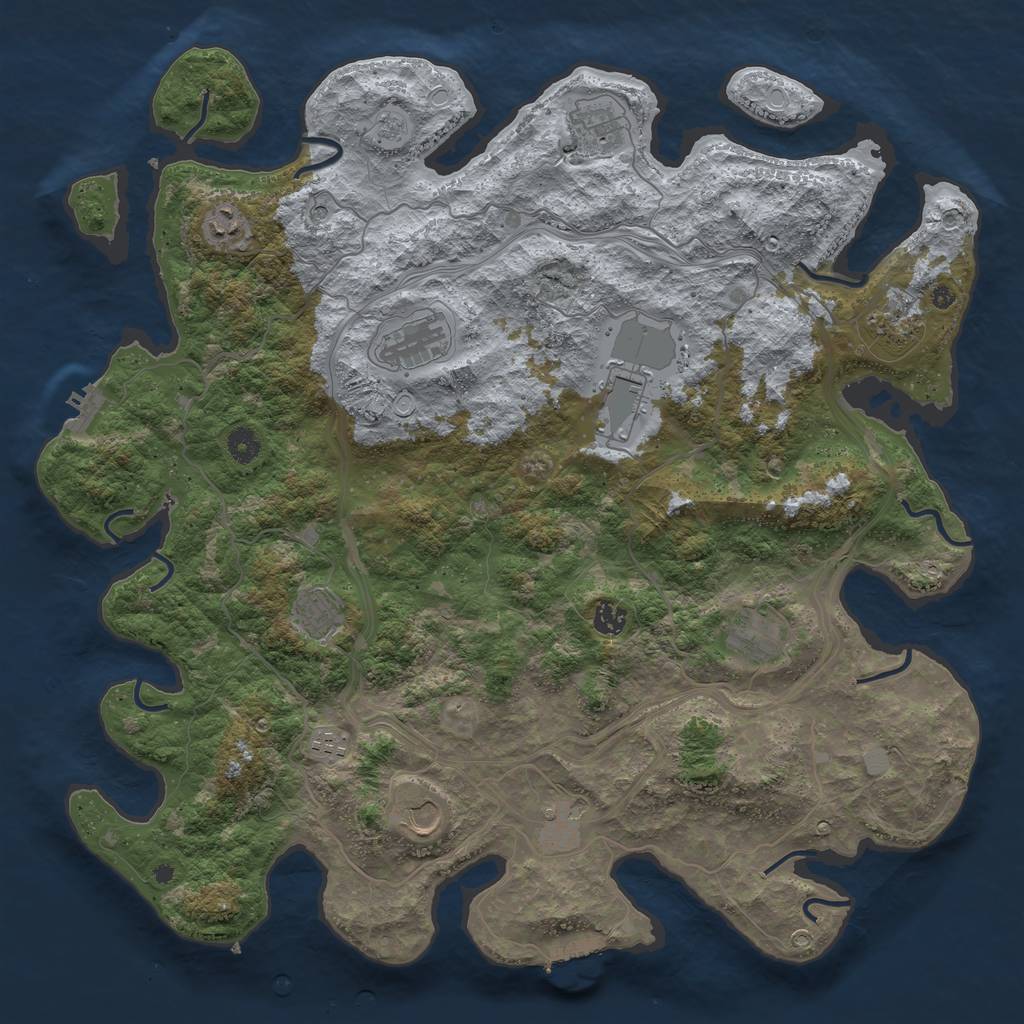 Rust Map: Procedural Map, Size: 4500, Seed: 954954, 20 Monuments