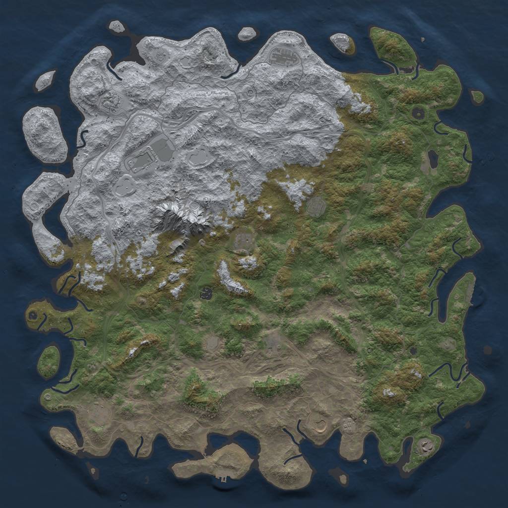 Rust Map: Procedural Map, Size: 6000, Seed: 17931, 20 Monuments
