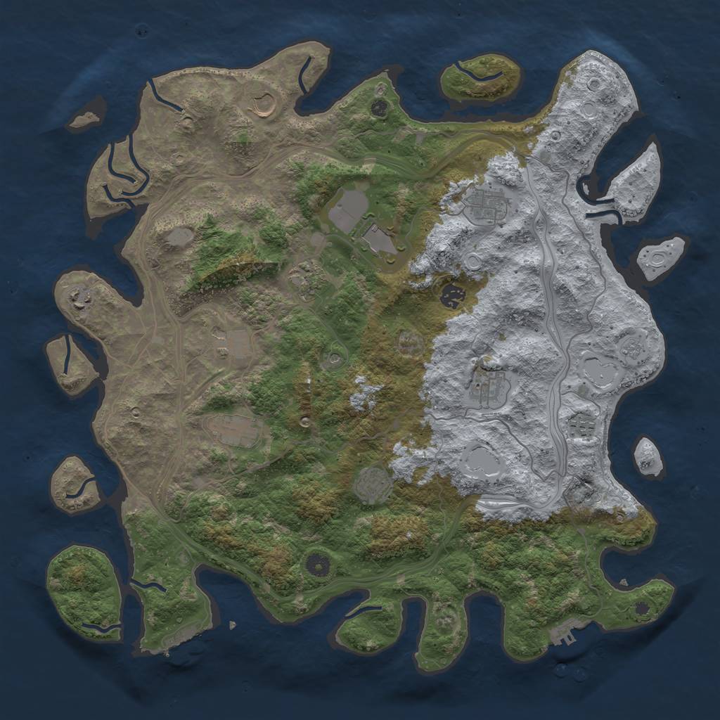 Rust Map: Procedural Map, Size: 4500, Seed: 4979, 20 Monuments