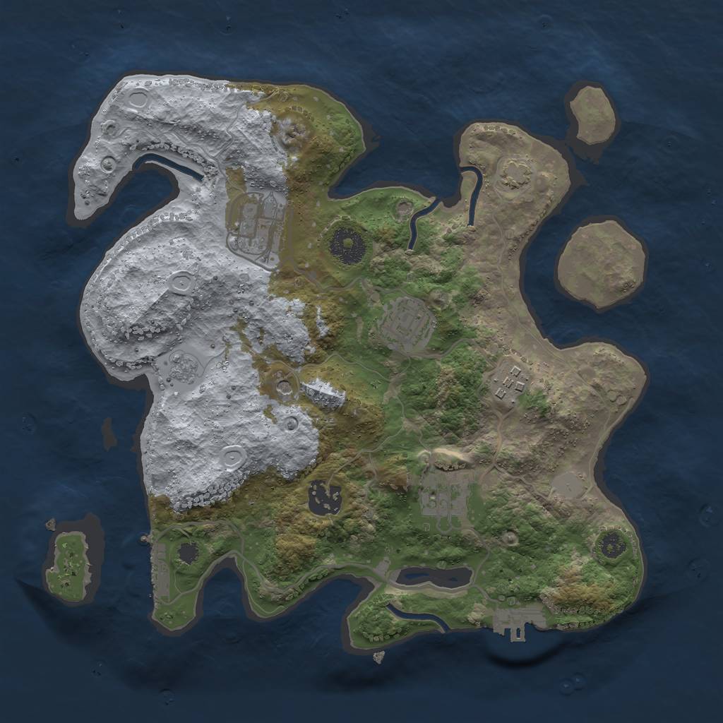 Rust Map: Procedural Map, Size: 3000, Seed: 416285815, 12 Monuments