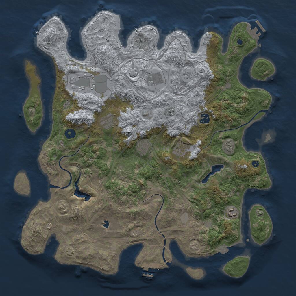 Rust Map: Procedural Map, Size: 4250, Seed: 265869481, 14 Monuments