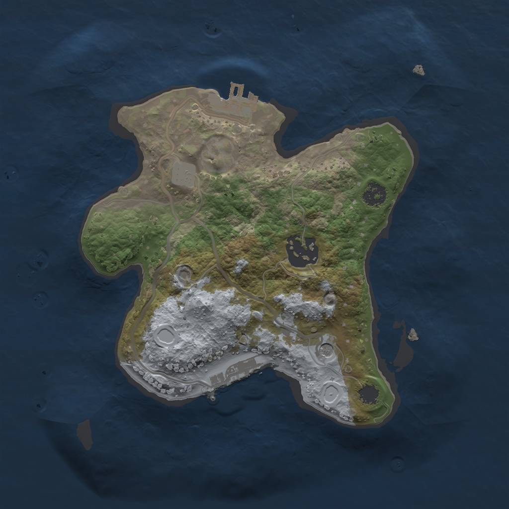 Rust Map: Procedural Map, Size: 2250, Seed: 558514549, 9 Monuments