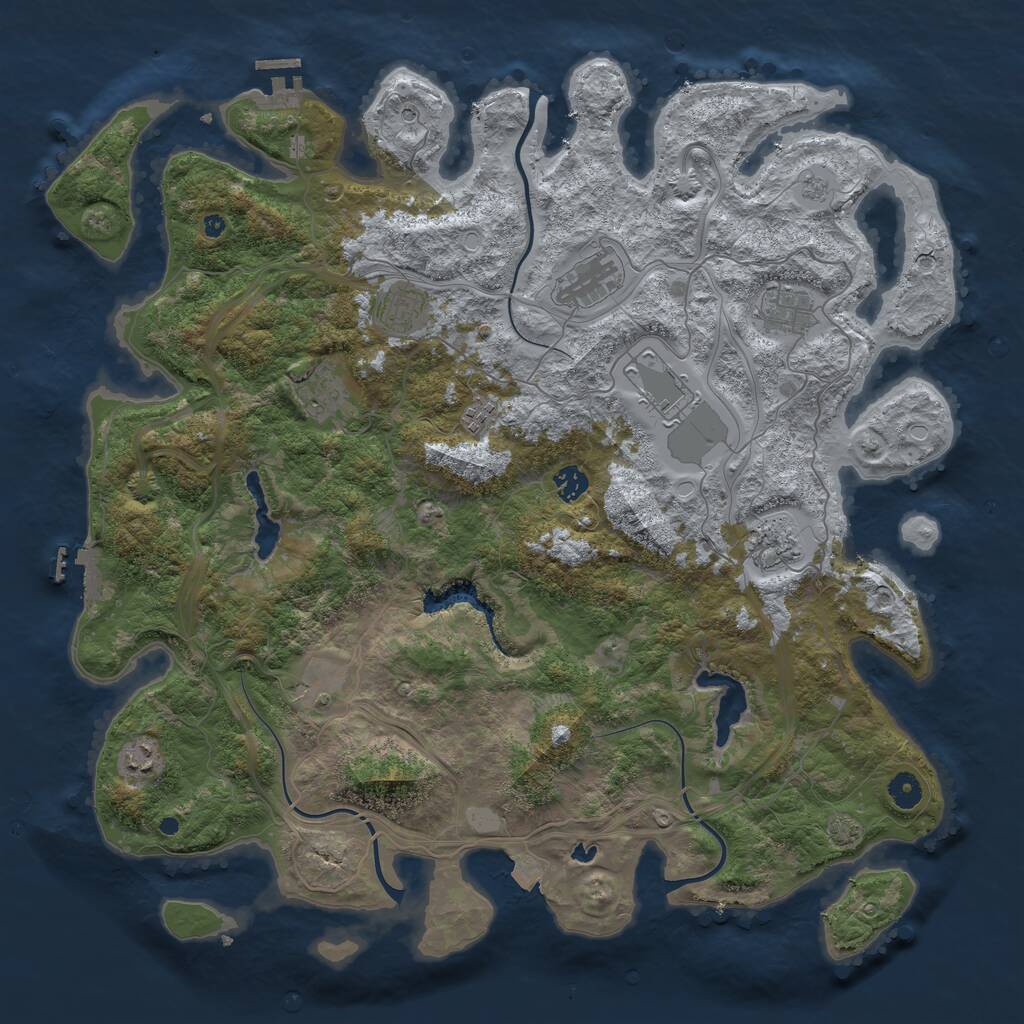 Rust Map: Procedural Map, Size: 4500, Seed: 151603924, 16 Monuments