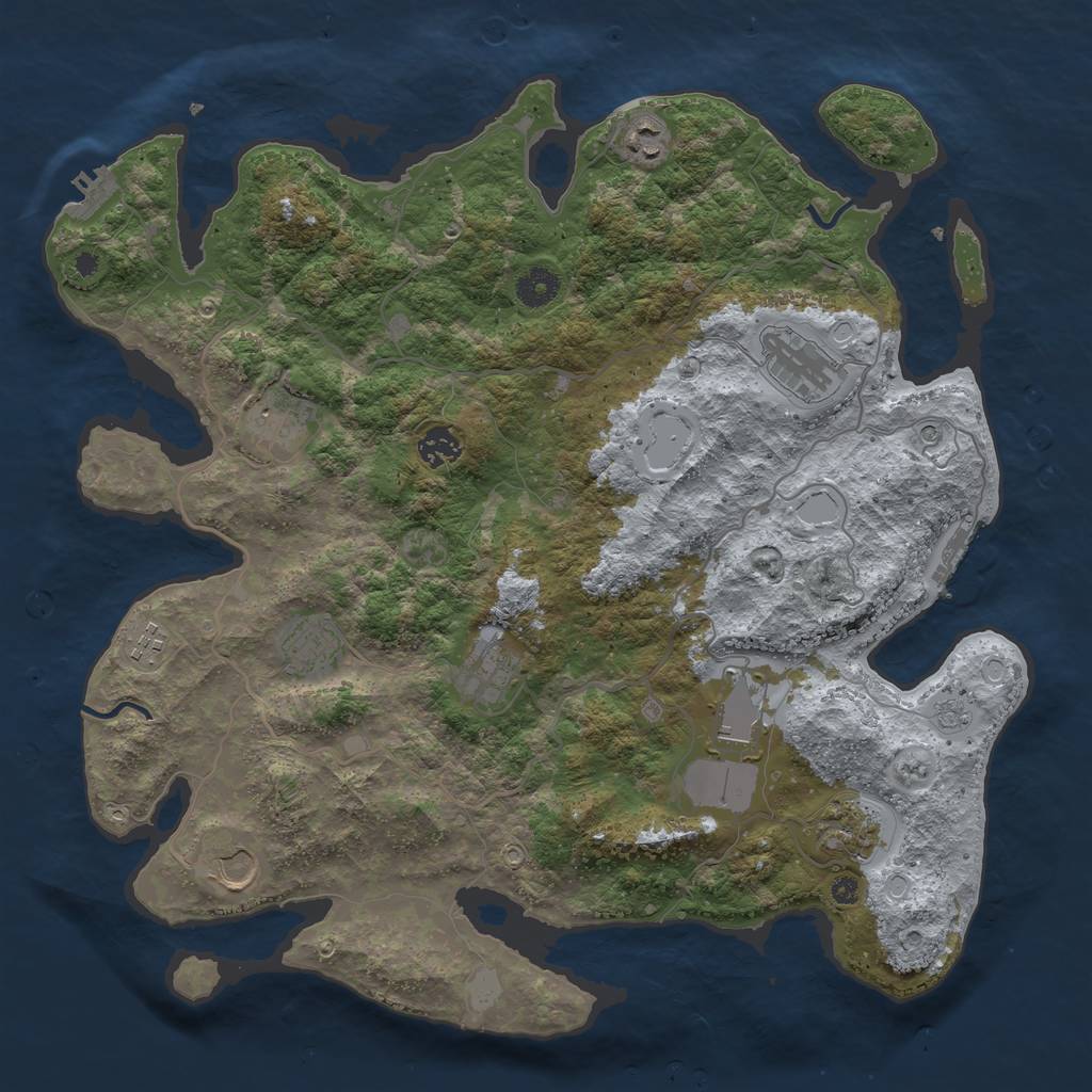 Rust Map: Procedural Map, Size: 4000, Seed: 5476, 19 Monuments