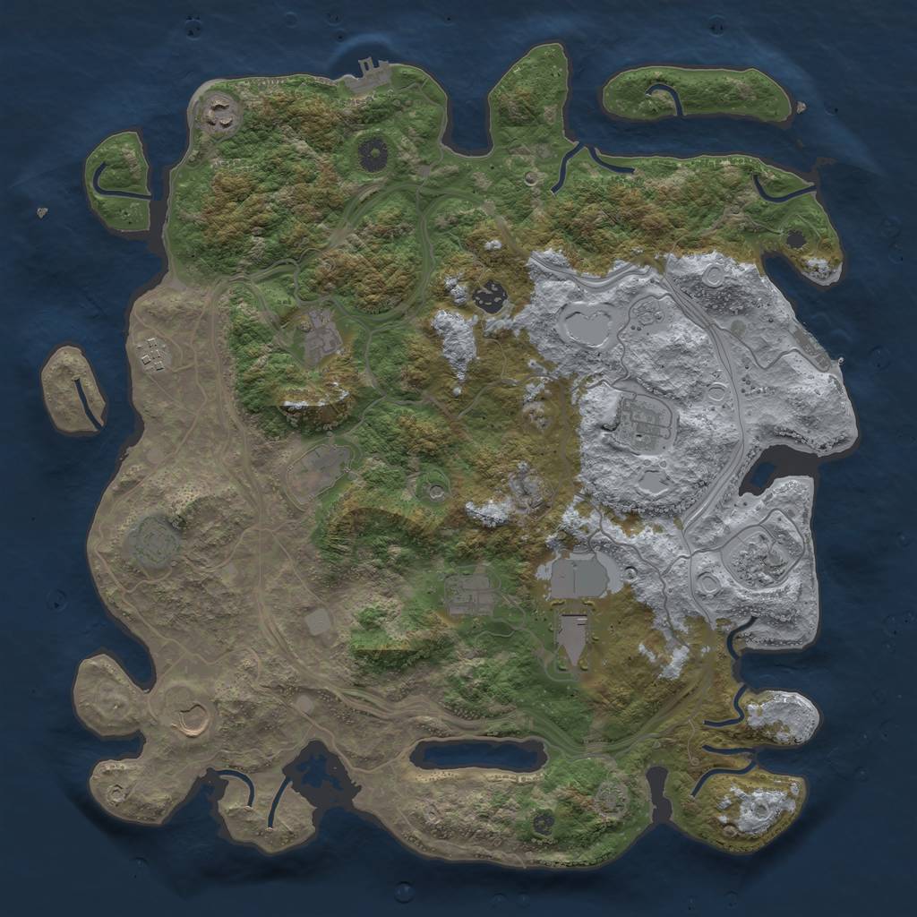 Rust Map: Procedural Map, Size: 4250, Seed: 998917059, 19 Monuments