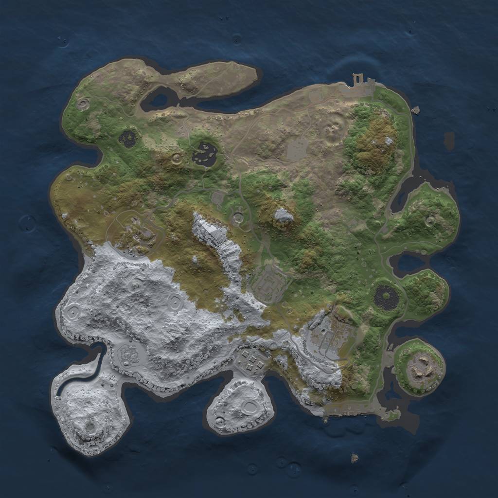 Rust Map: Procedural Map, Size: 3000, Seed: 23732, 15 Monuments