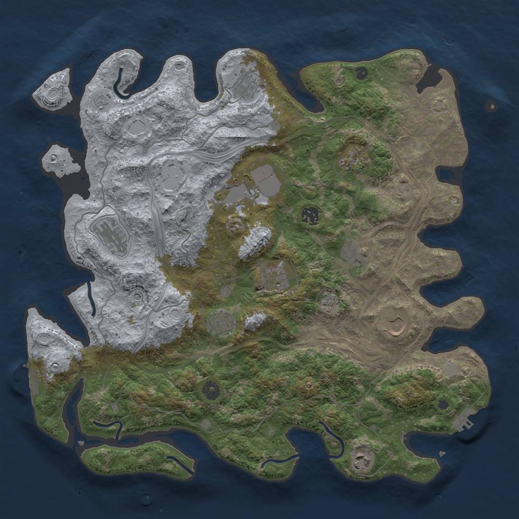 Rust Map: Procedural Map, Size: 4250, Seed: 892031339, 19 Monuments
