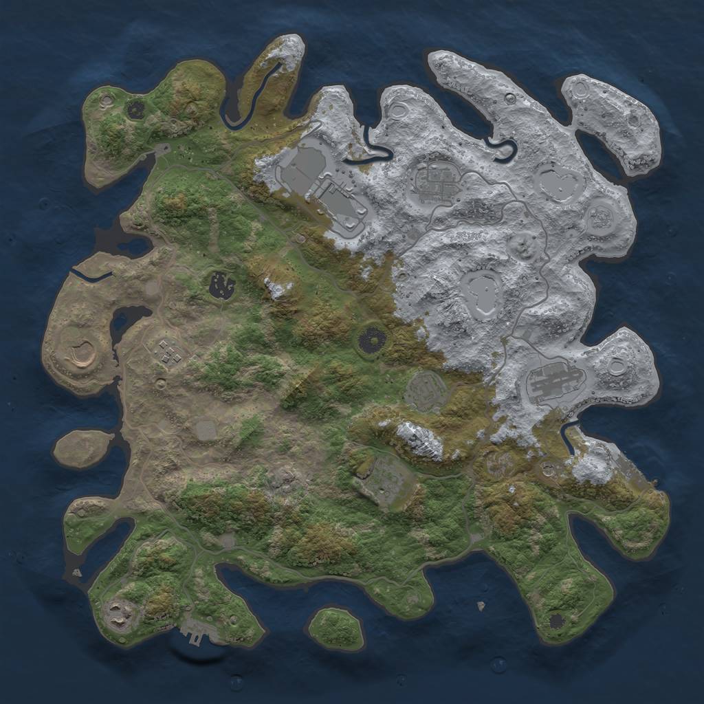 Rust Map: Procedural Map, Size: 4000, Seed: 2124087290, 16 Monuments