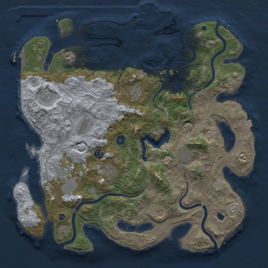 Rust Map: Procedural Map, Size: 4250, Seed: 437623863, 16 Monuments
