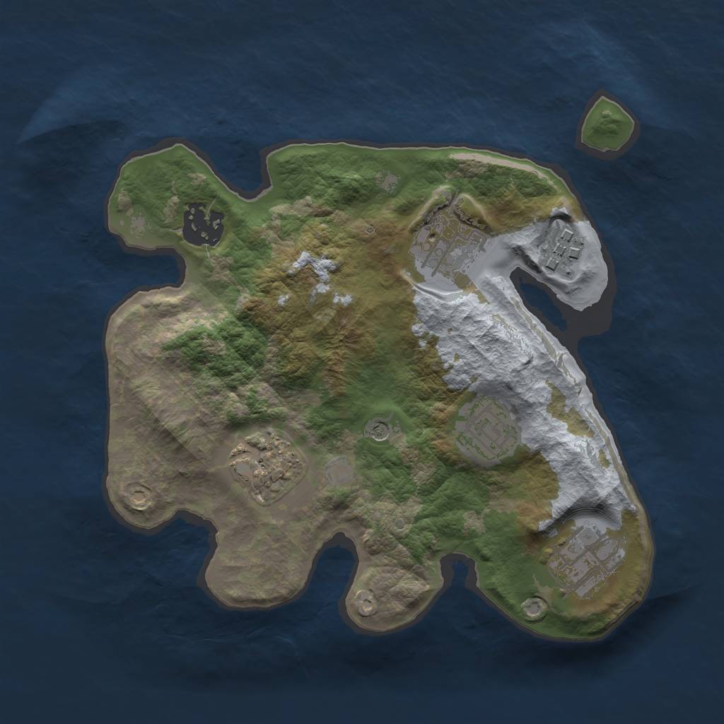 Rust Map: Barren, Size: 2500, Seed: 40, 9 Monuments