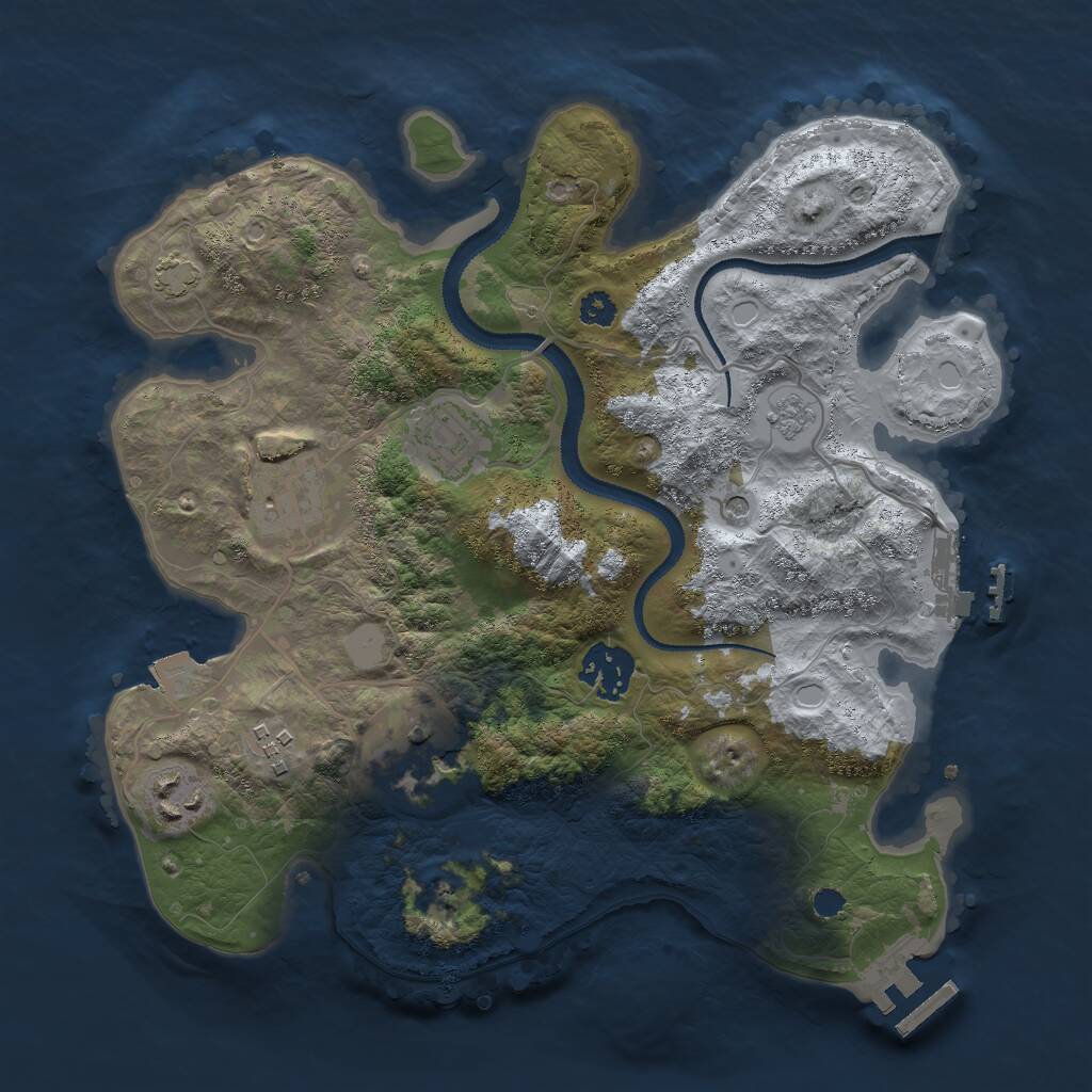 Rust Map: Procedural Map, Size: 3000, Seed: 443412460, 12 Monuments