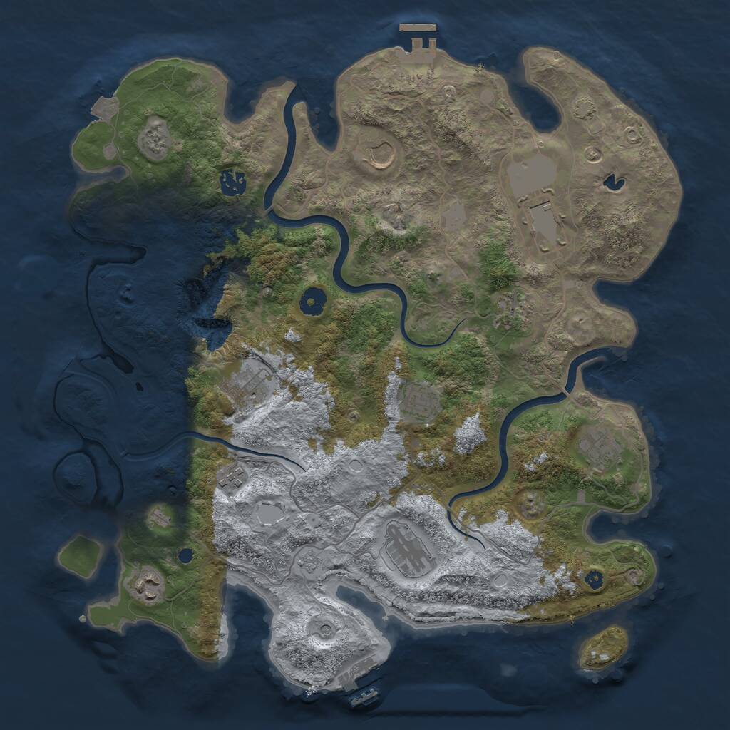 Rust Map: Procedural Map, Size: 4000, Seed: 214748367, 16 Monuments