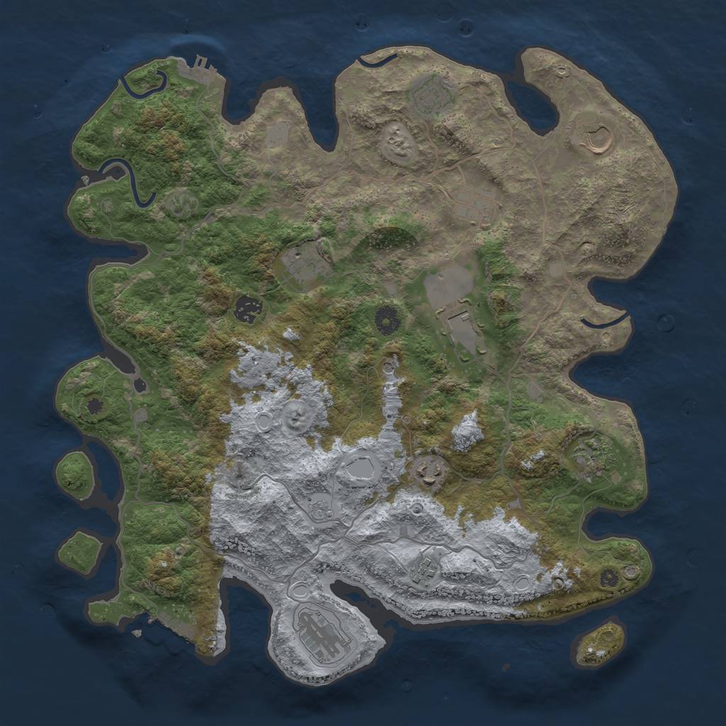 Rust Map: Procedural Map, Size: 4000, Seed: 214748367, 19 Monuments