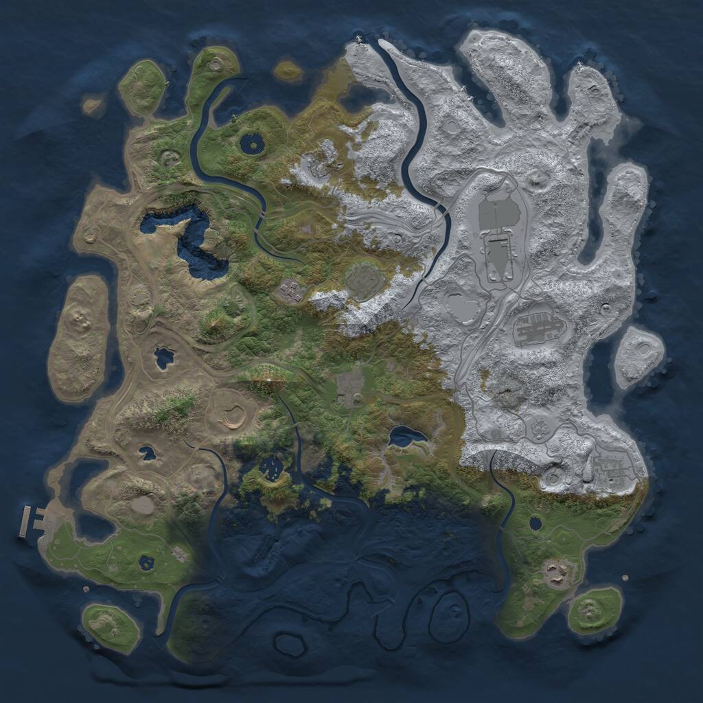 Rust Map: Procedural Map, Size: 4500, Seed: 68548, 15 Monuments