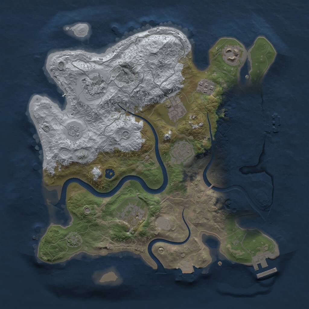 Rust Map: Procedural Map, Size: 3000, Seed: 889270053, 12 Monuments