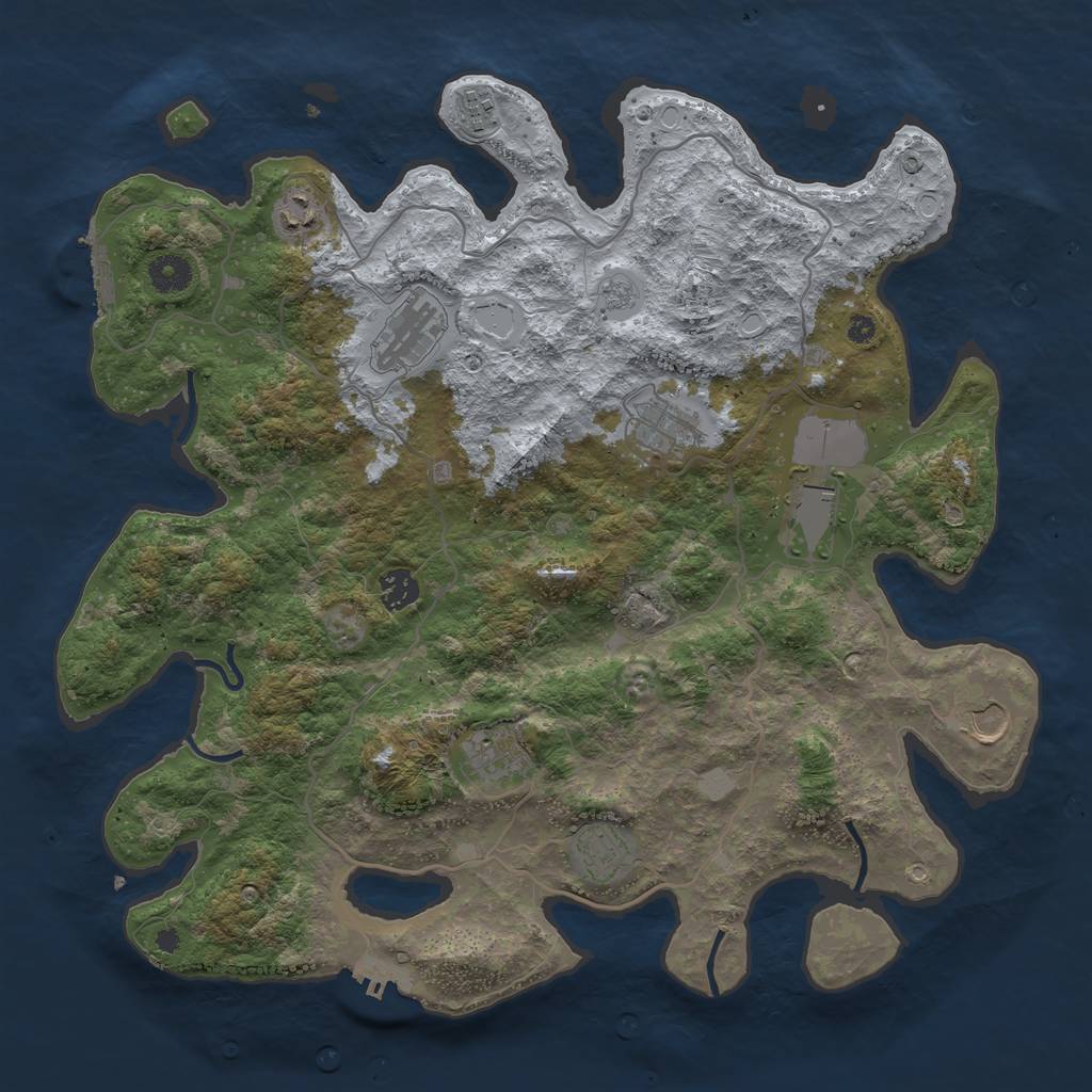Rust Map: Procedural Map, Size: 4000, Seed: 9996278, 17 Monuments