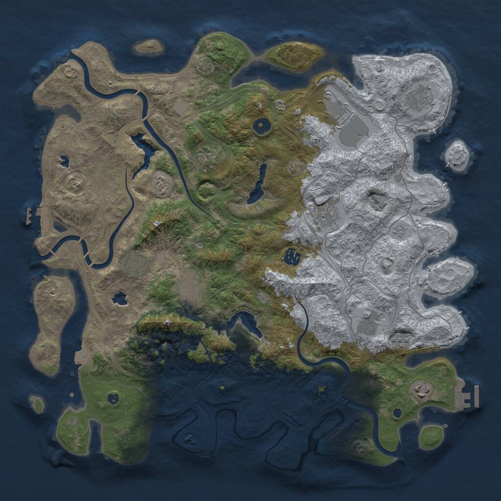 Rust Map: Procedural Map, Size: 4500, Seed: 156538792, 16 Monuments