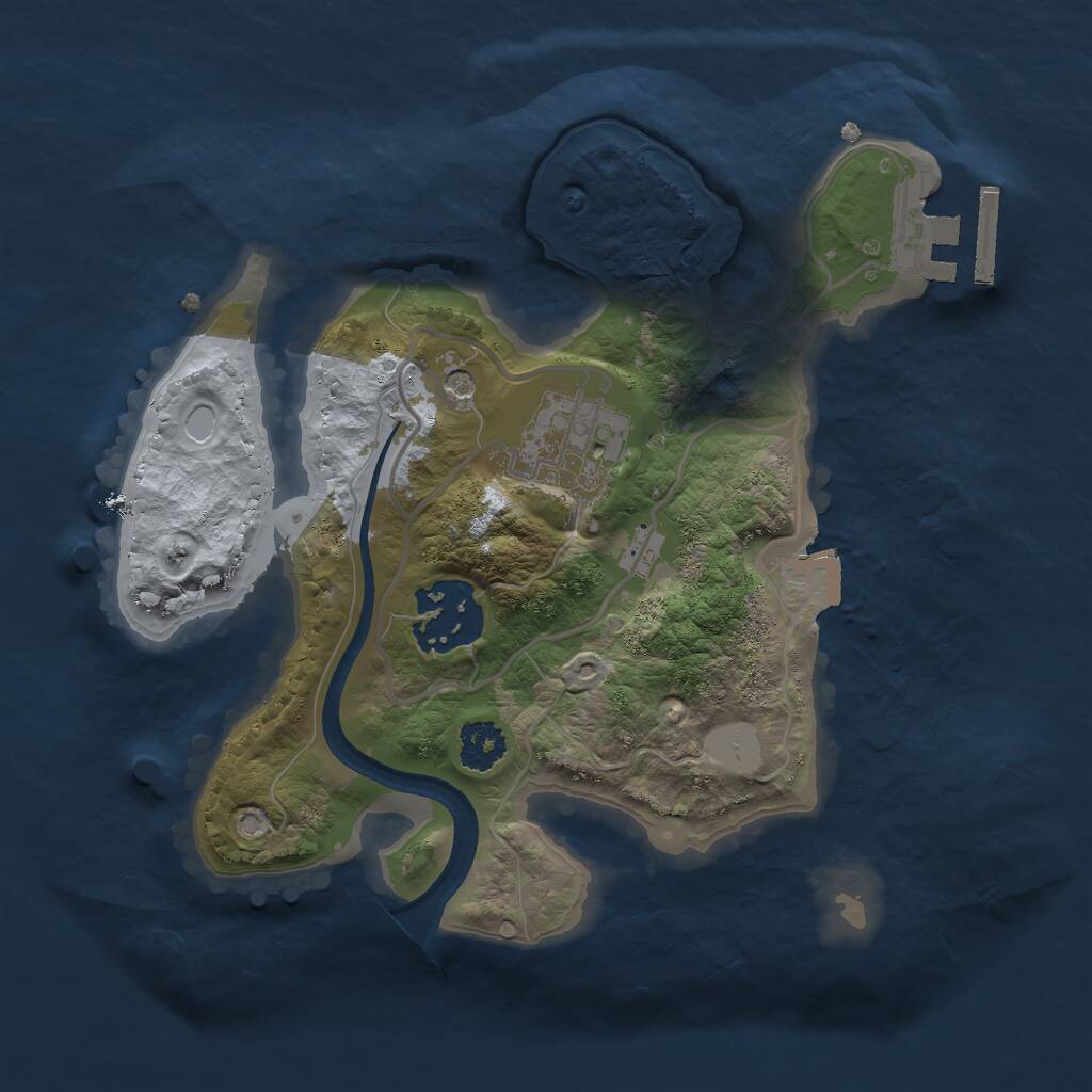 Rust Map: Procedural Map, Size: 2250, Seed: 1569410179, 5 Monuments