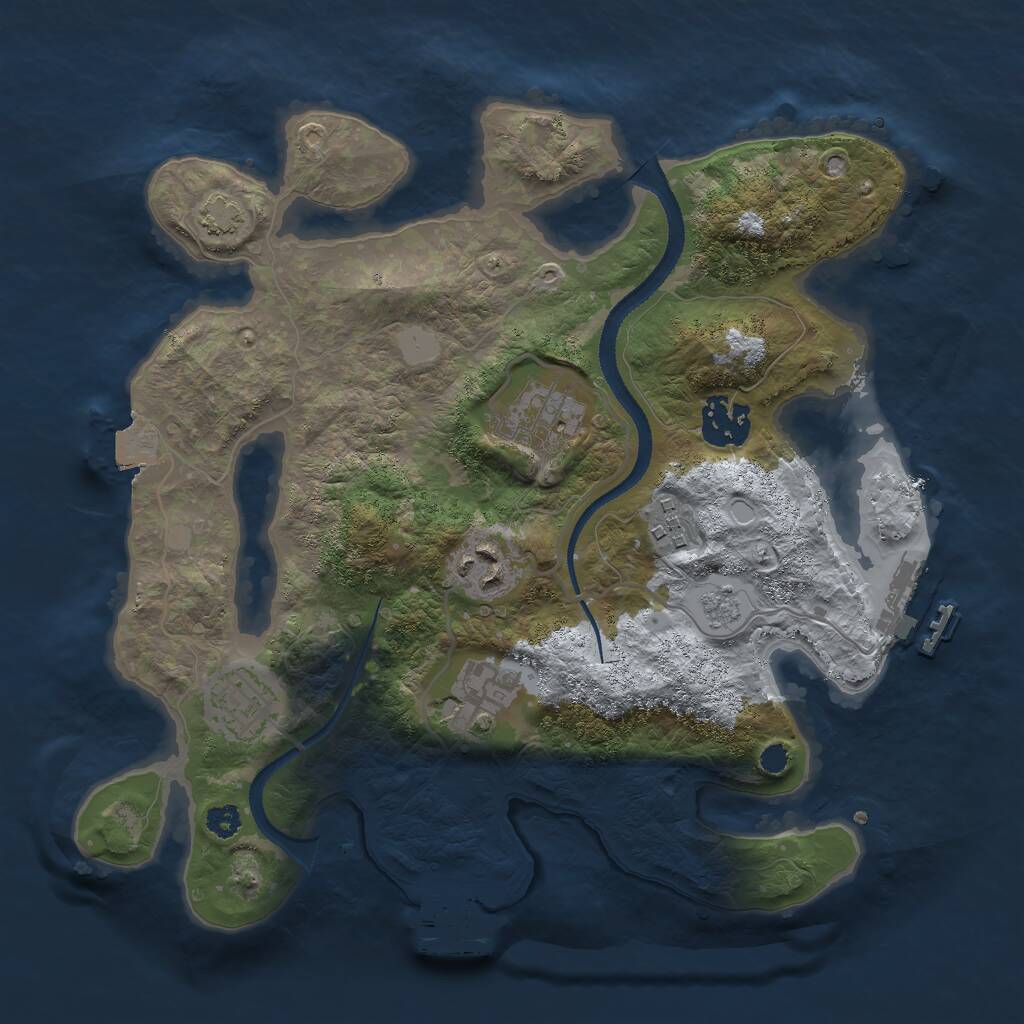 Rust Map: Procedural Map, Size: 3000, Seed: 45853, 11 Monuments