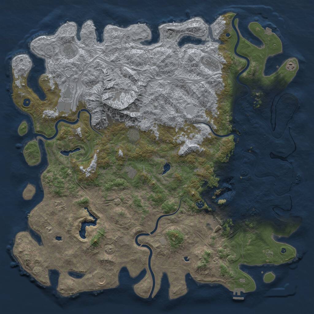Rust Map: Procedural Map, Size: 6000, Seed: 699564, 17 Monuments