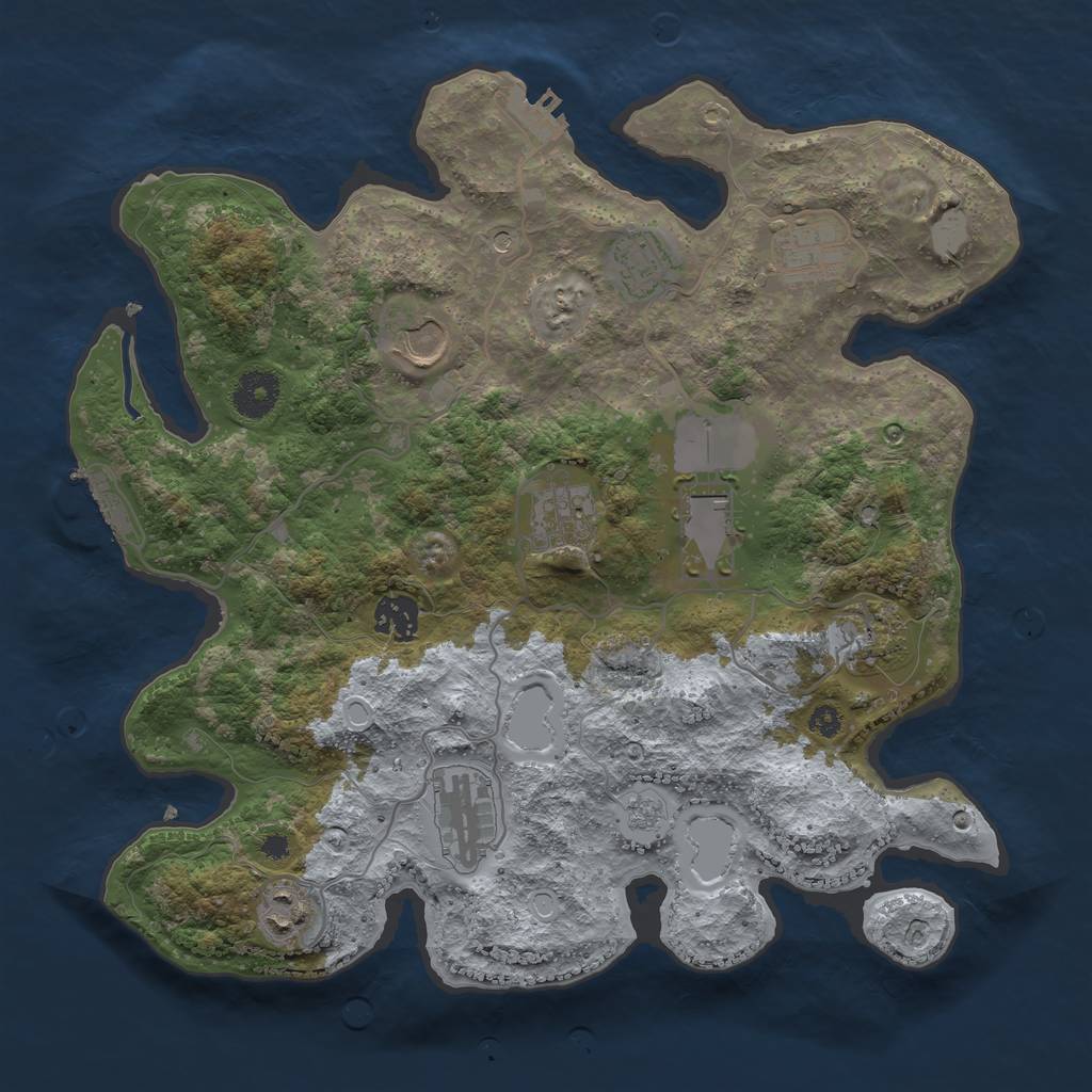 Rust Map: Procedural Map, Size: 3500, Seed: 1931895579, 18 Monuments