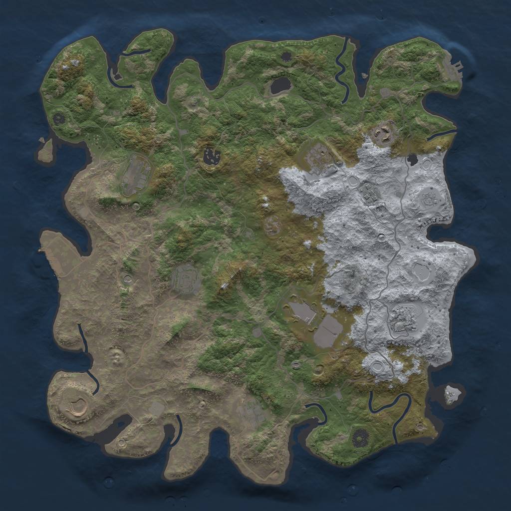 Rust Map: Procedural Map, Size: 4204, Seed: 420, 19 Monuments