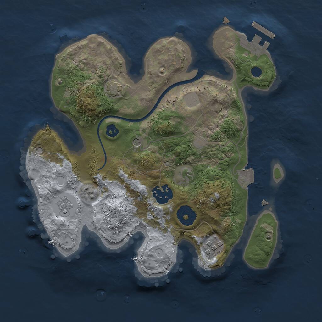 Rust Map: Procedural Map, Size: 2500, Seed: 11203, 7 Monuments