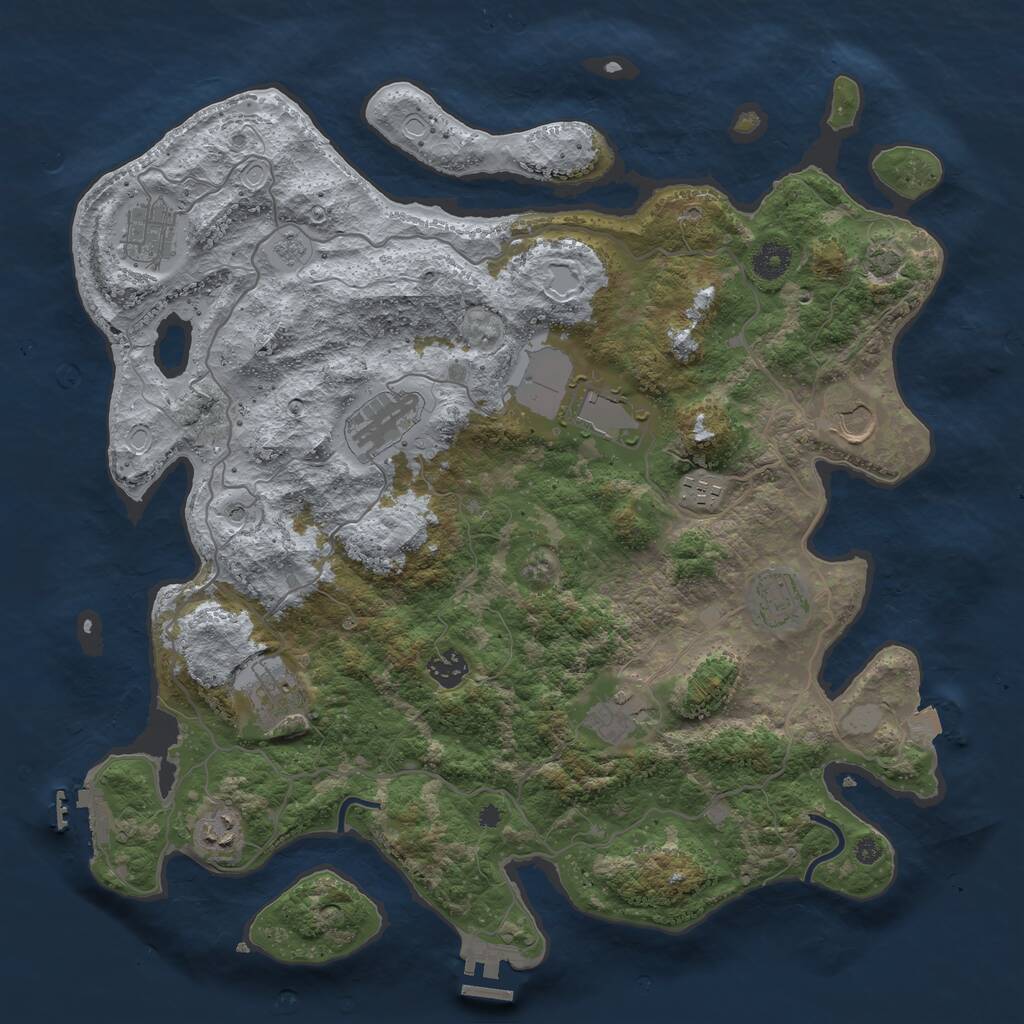 Rust Map: Procedural Map, Size: 4000, Seed: 1756477738, 16 Monuments