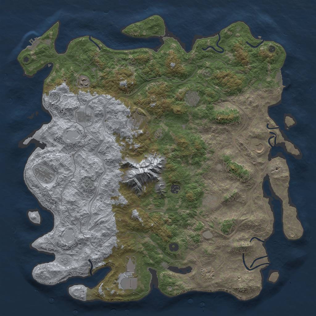 Rust Map: Procedural Map, Size: 5000, Seed: 17310508, 20 Monuments