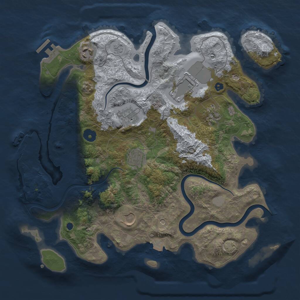 Rust Map: Procedural Map, Size: 3500, Seed: 48514130, 13 Monuments