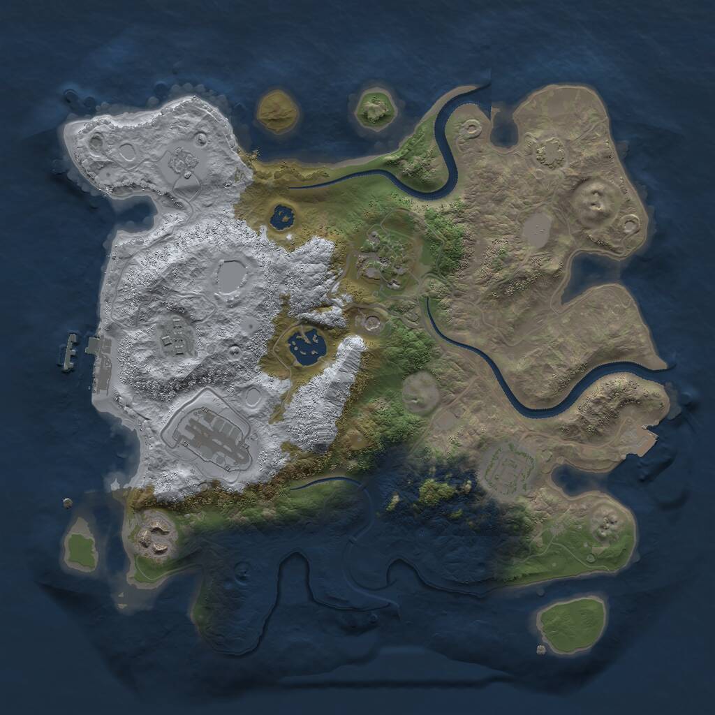 Rust Map: Procedural Map, Size: 3000, Seed: 613343962, 11 Monuments