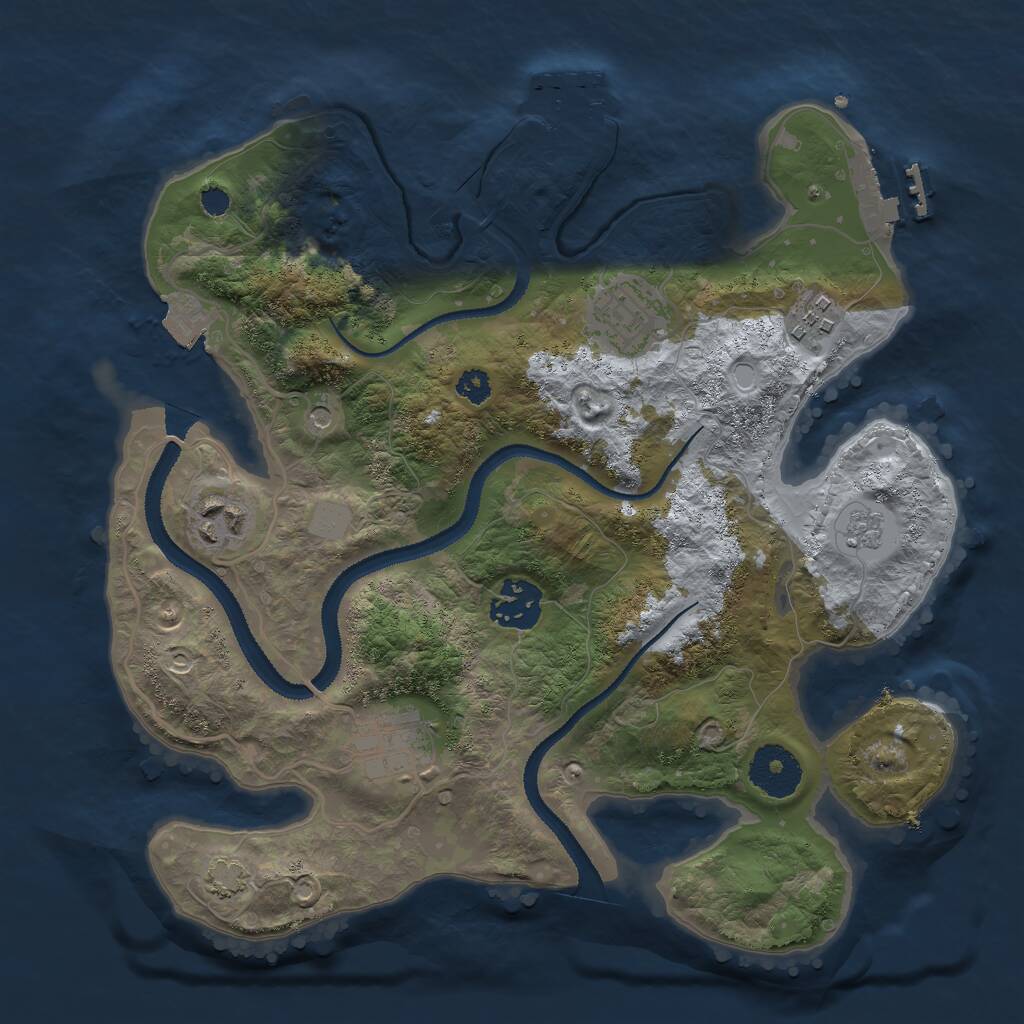 Rust Map: Procedural Map, Size: 3000, Seed: 10240913, 11 Monuments