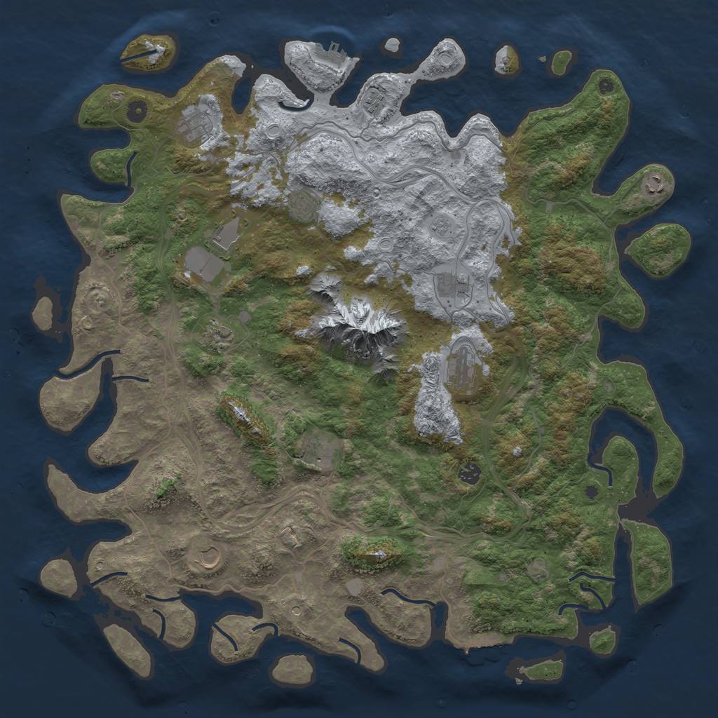 Rust Map: Procedural Map, Size: 5000, Seed: 17694, 20 Monuments