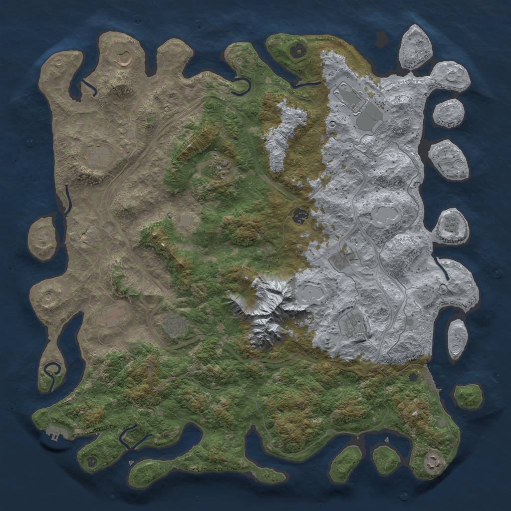 Rust Map: Procedural Map, Size: 5000, Seed: 20074, 20 Monuments
