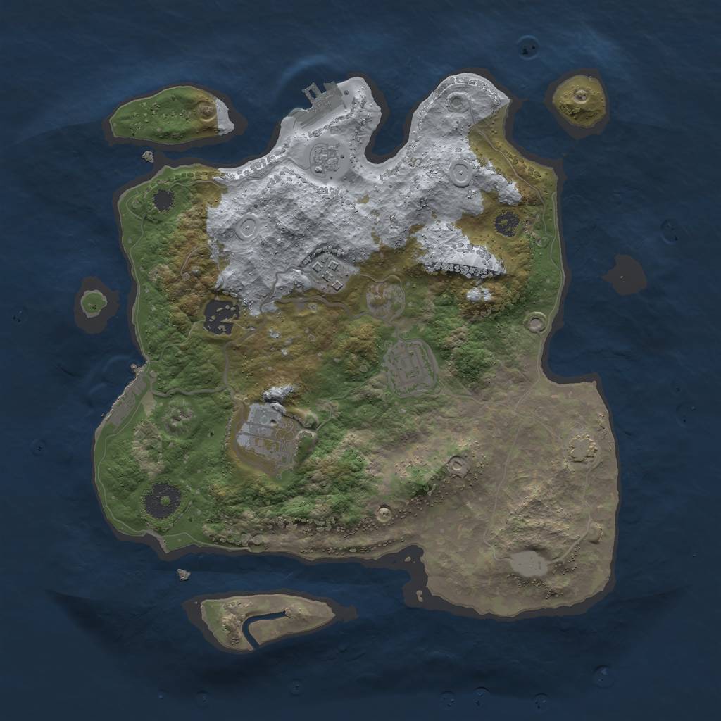 Rust Map: Procedural Map, Size: 3000, Seed: 32709, 11 Monuments