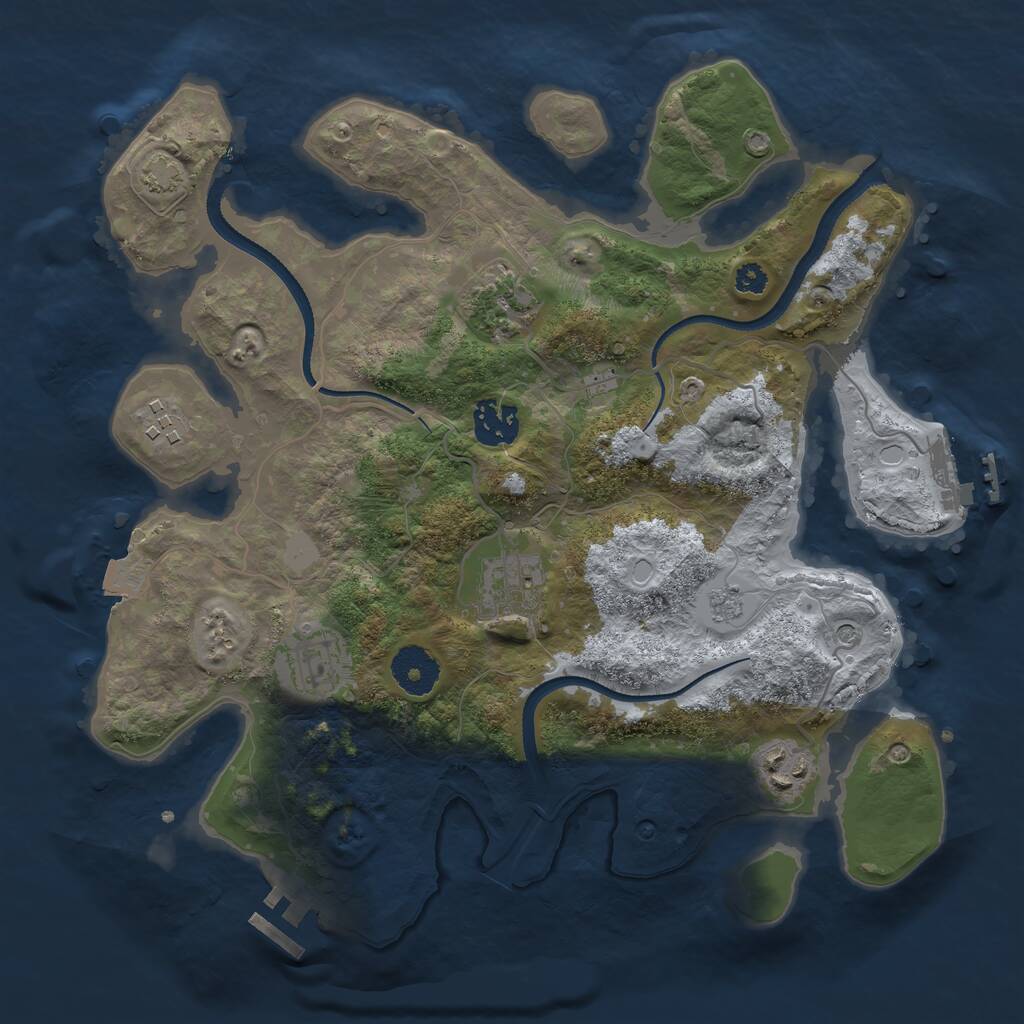 Rust Map: Procedural Map, Size: 3250, Seed: 618566934, 12 Monuments