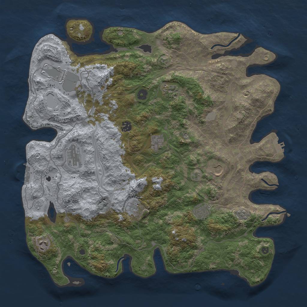 Rust Map: Procedural Map, Size: 4300, Seed: 581245949, 19 Monuments