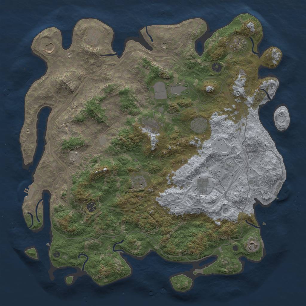 Rust Map: Procedural Map, Size: 4600, Seed: 2248, 20 Monuments