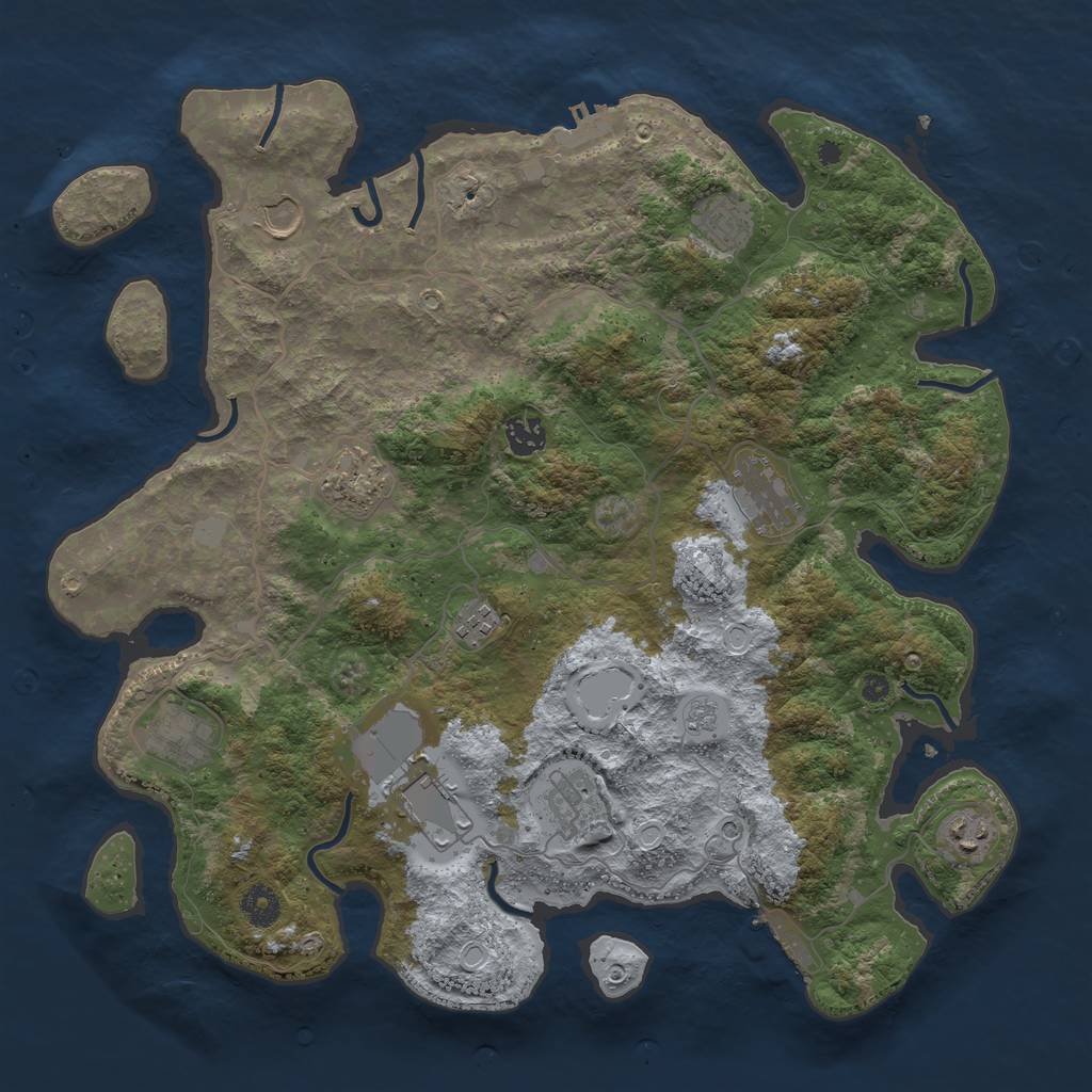 Rust Map: Procedural Map, Size: 4000, Seed: 28581, 19 Monuments