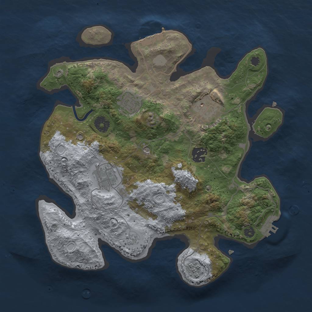Rust Map: Procedural Map, Size: 3000, Seed: 8562493, 14 Monuments