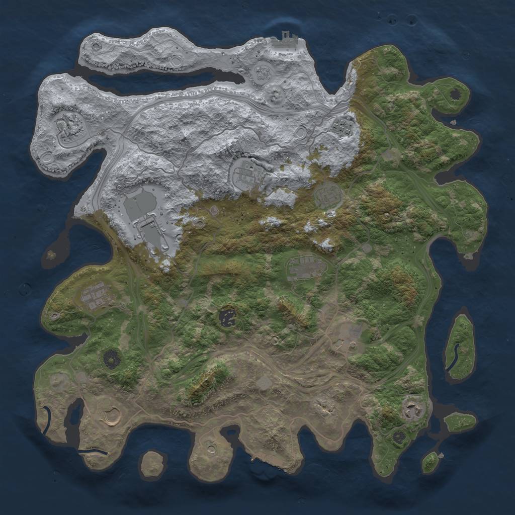 Rust Map: Procedural Map, Size: 4250, Seed: 1271174288, 20 Monuments