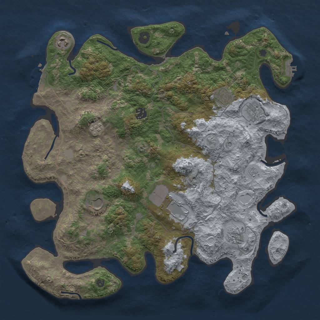 Rust Map: Procedural Map, Size: 4000, Seed: 746401, 15 Monuments