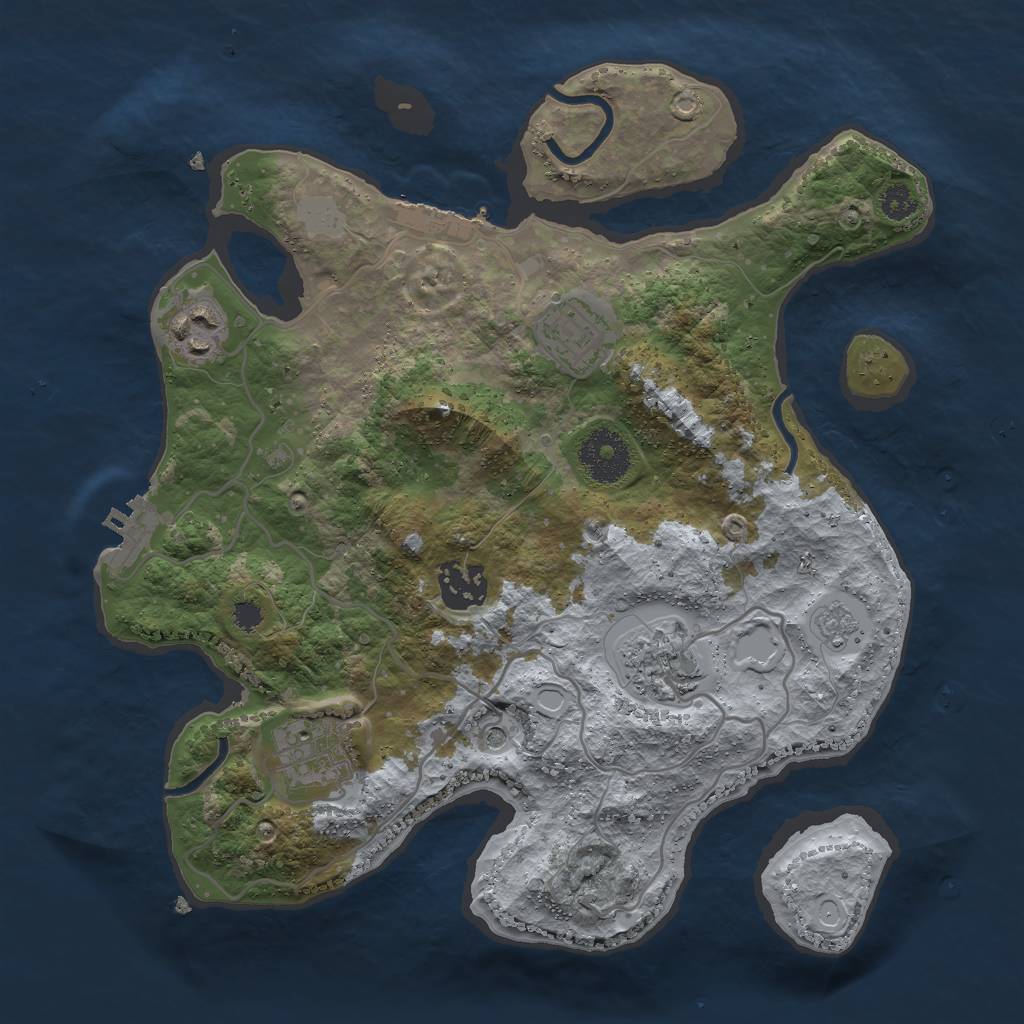 Rust Map: Procedural Map, Size: 3000, Seed: 5834927, 14 Monuments