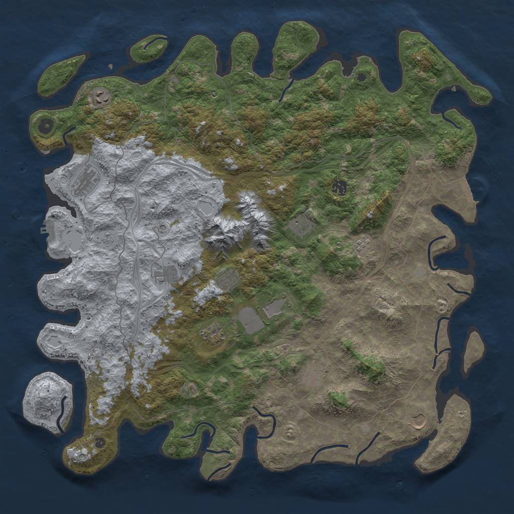 Rust Map: Procedural Map, Size: 5000, Seed: 5252452, 20 Monuments