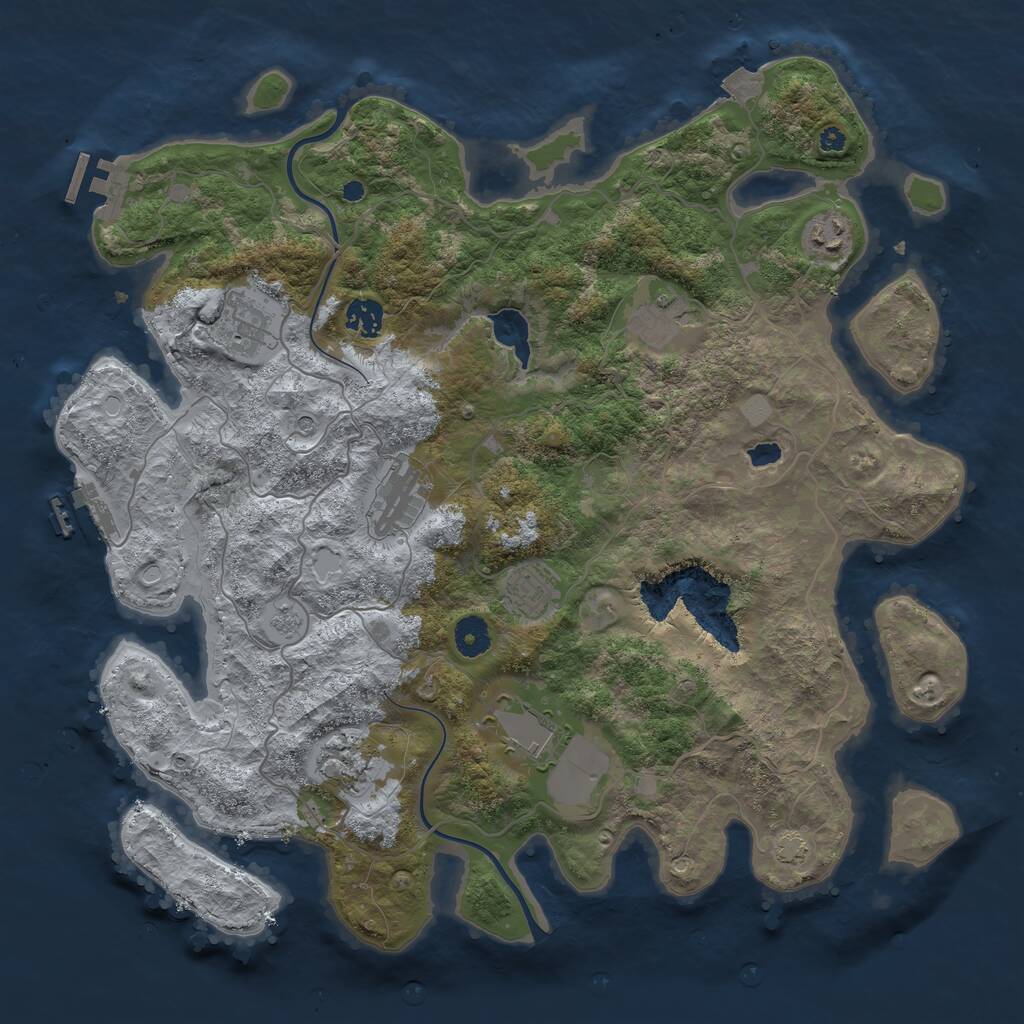 Rust Map: Procedural Map, Size: 4000, Seed: 603358654, 14 Monuments