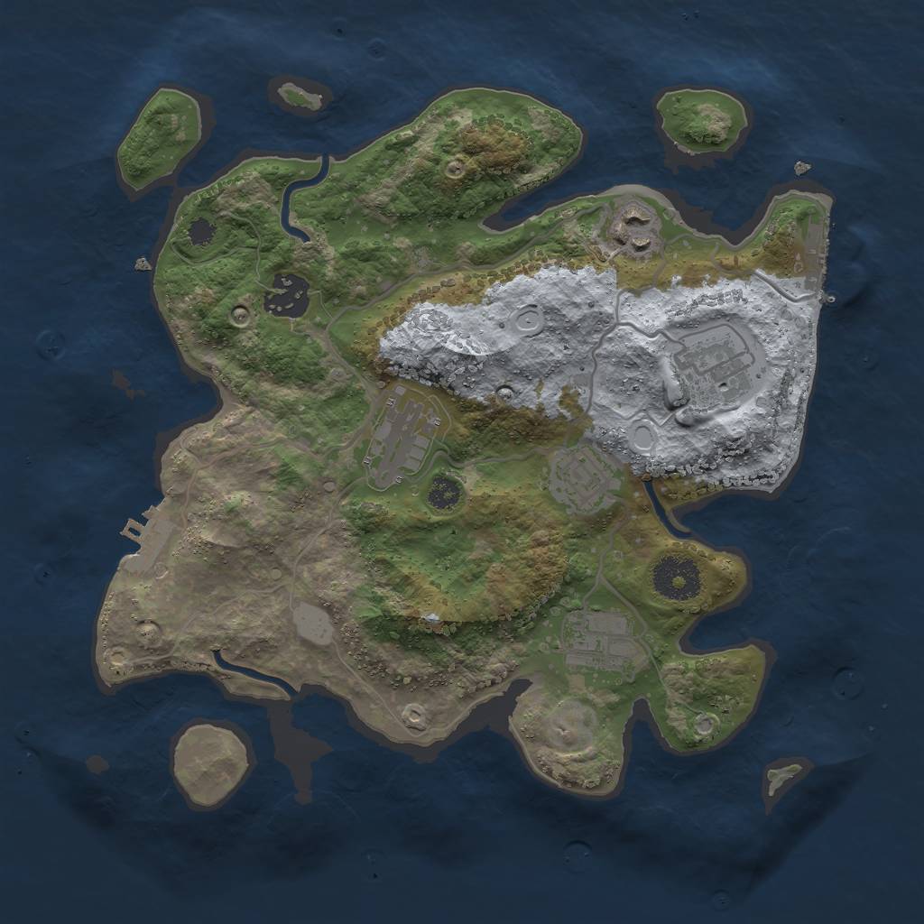 Rust Map: Procedural Map, Size: 3000, Seed: 5307189, 13 Monuments