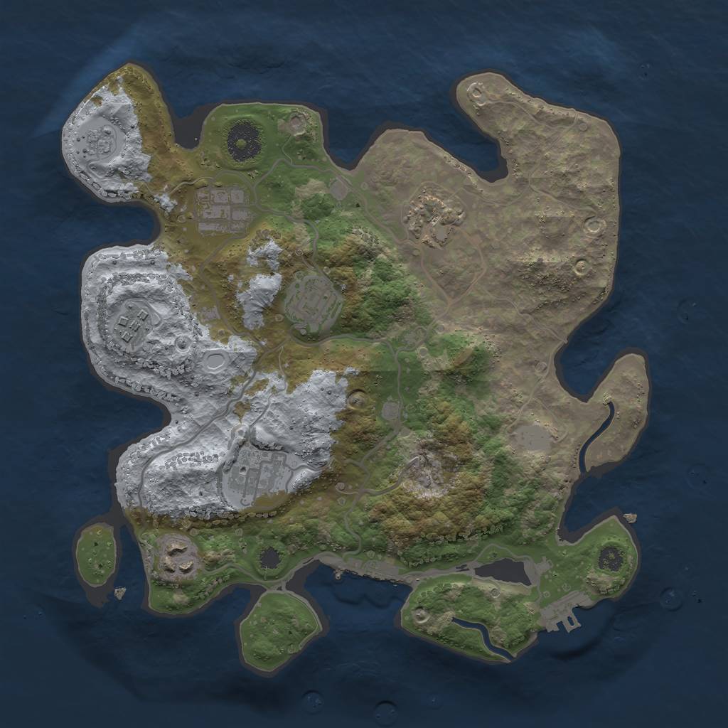 Rust Map: Procedural Map, Size: 3000, Seed: 818127256, 14 Monuments